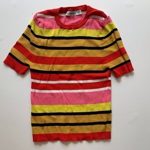 Zara Colorful Striped Knit Tee